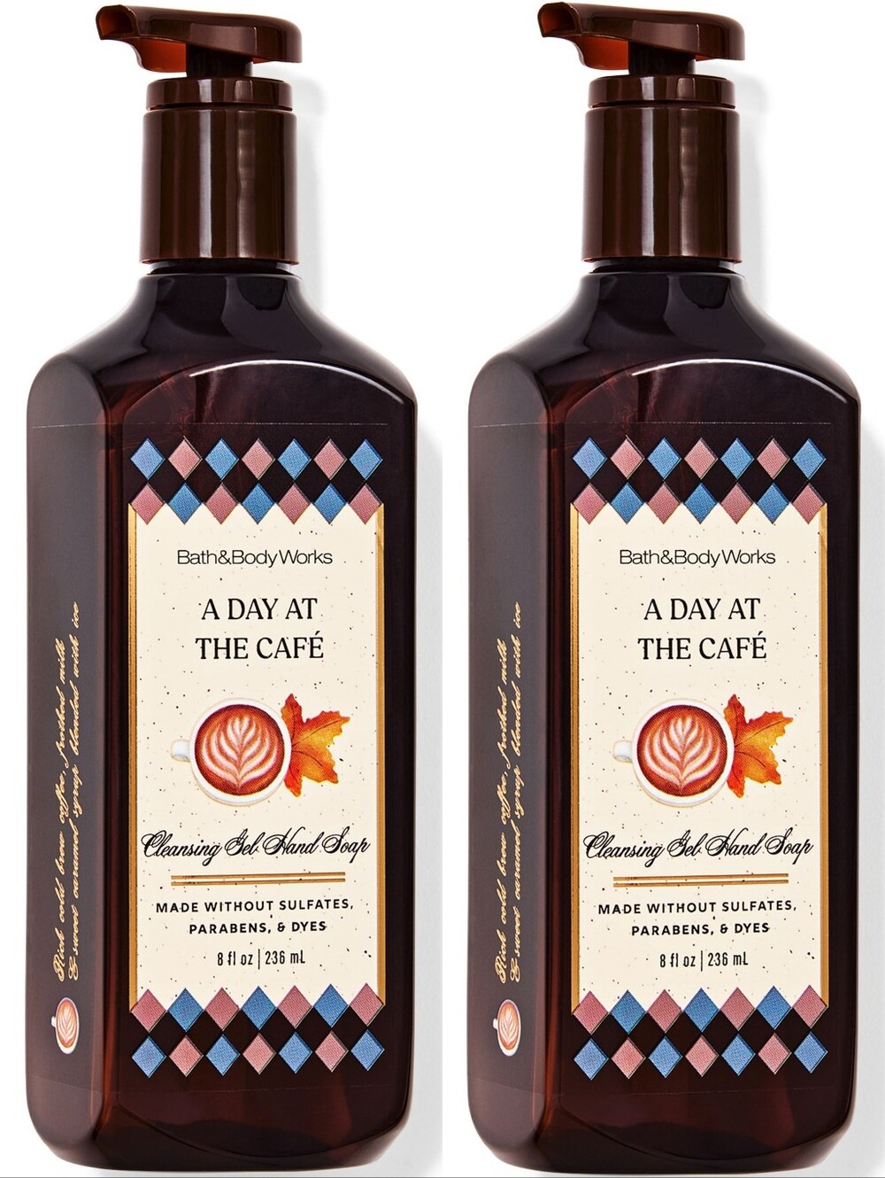 Bath & Body Works A Day at the Café Cleansing Gel Hand Soap Set of 2 NEW RARE